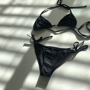 Black 2 piece string bikini American Apparel.